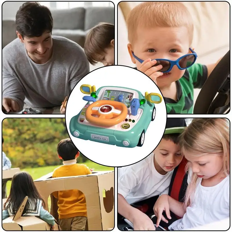 Volant coule pour enfants, jouet d'apprentissage, jeu de simulation, voiture de conduite, multifonctionnel