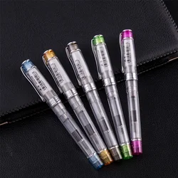 Stylo plume transparent extra fin pour documents, stylos à encre d'écriture pour étudiants, fournitures scolaires et de bureau, 0.38mm