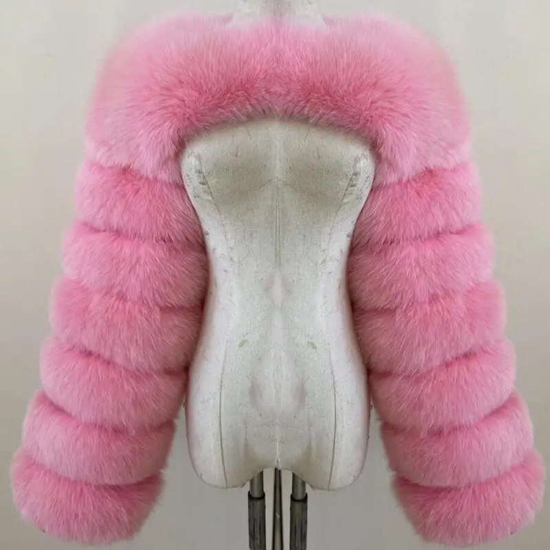 BEIZIRU Women's Real Fur Coat Silver Fox Red Fox Two Sleeve 60CM Length Naked Fashion