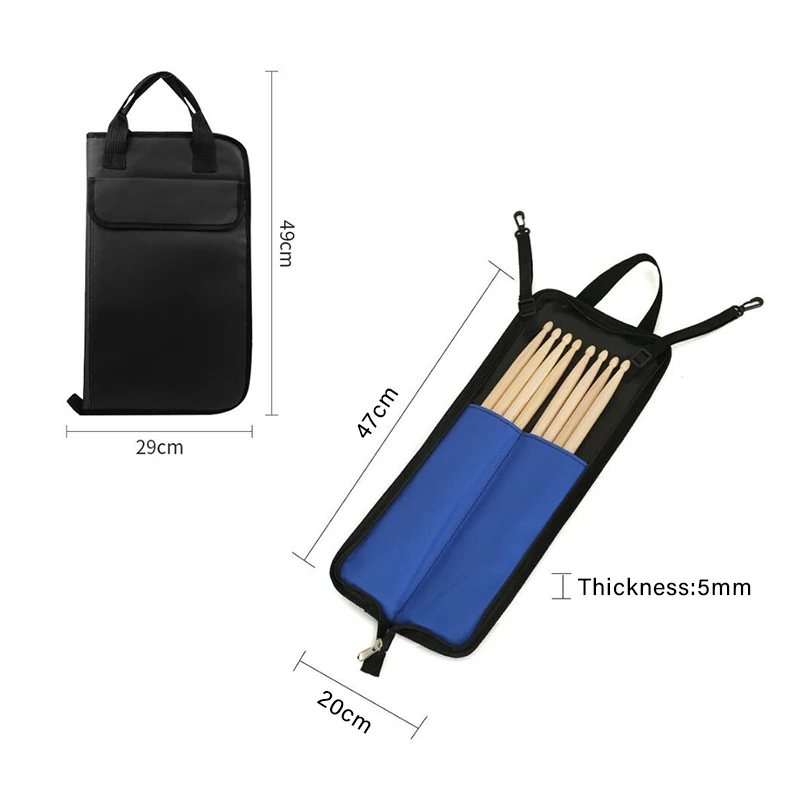 Drum Stick Bag Portable Padded Drumstick Bag Thickened Waterproof Percussion Instruments Handbags Instrument Parts Crossbody Bag