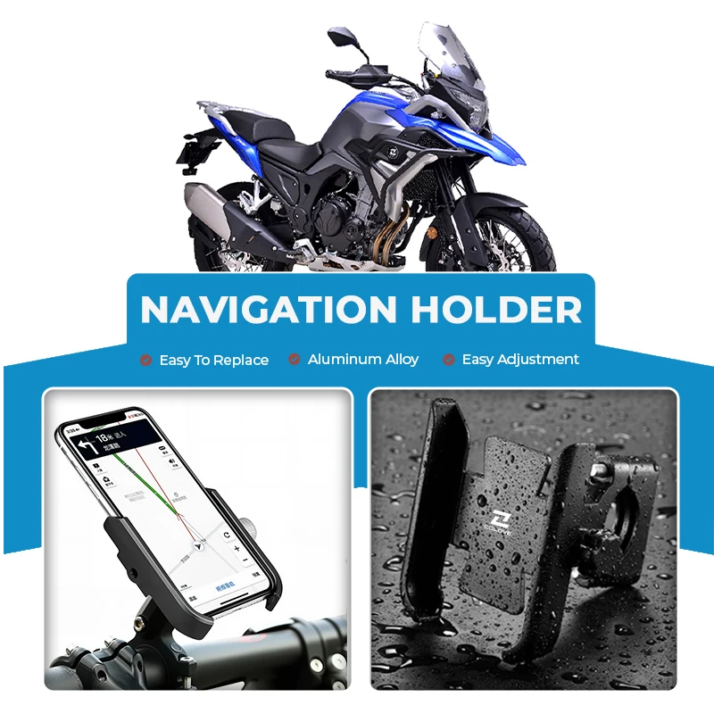 

Alloy Motorcycle Cell Phone Support Bracket Mirror Mount Navigation Stand For KOVE COLOVE 800X 800 X 500X 525X 500 Montana XR5