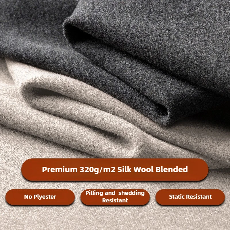 سترة حرارية 320 جرام من الأكريليك القطيفة مع مزيج الصوف الحريري قميص داخلي ساخن للطقس البارد سترة دافئة بدون خياطة للرجال والنساء