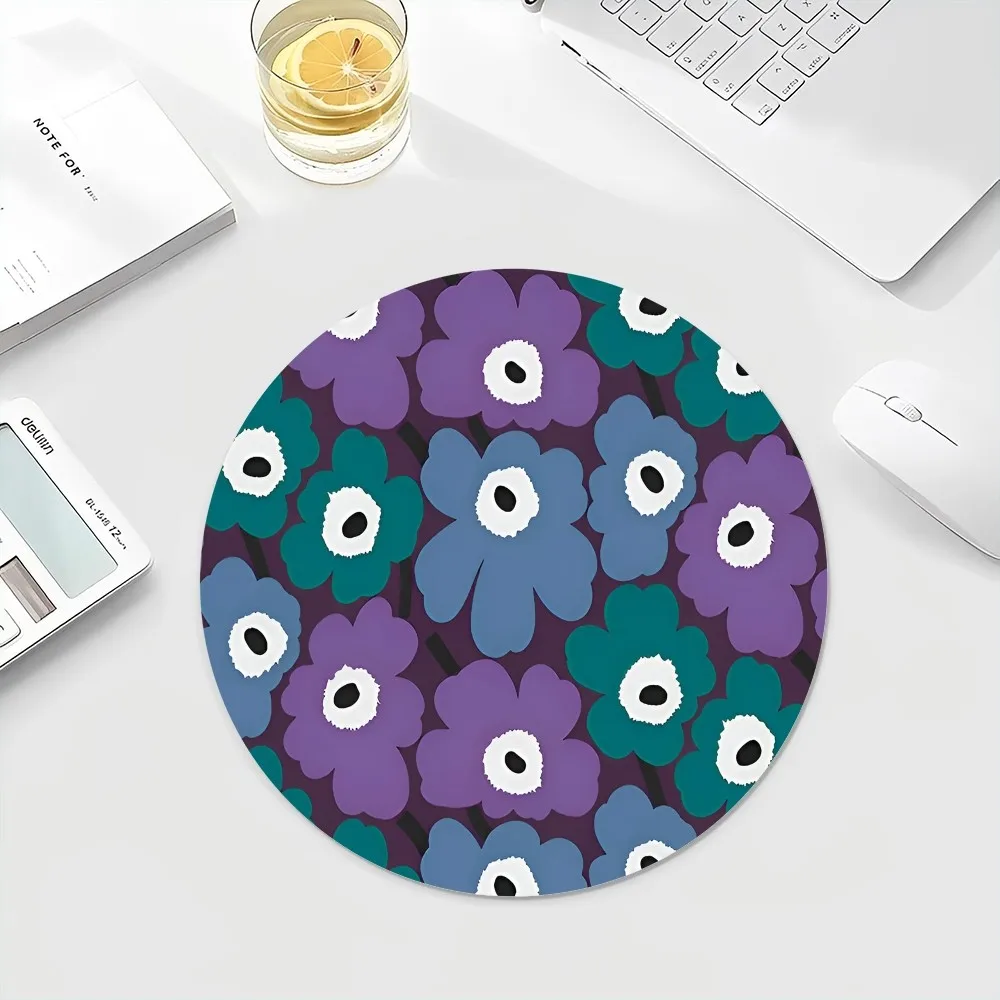 Beautiful Colorful P-Poppy FlowerNon-slip Round Speed Version Game Computer Keyboard Office Mat PC Laptop Mouse mat Accessories