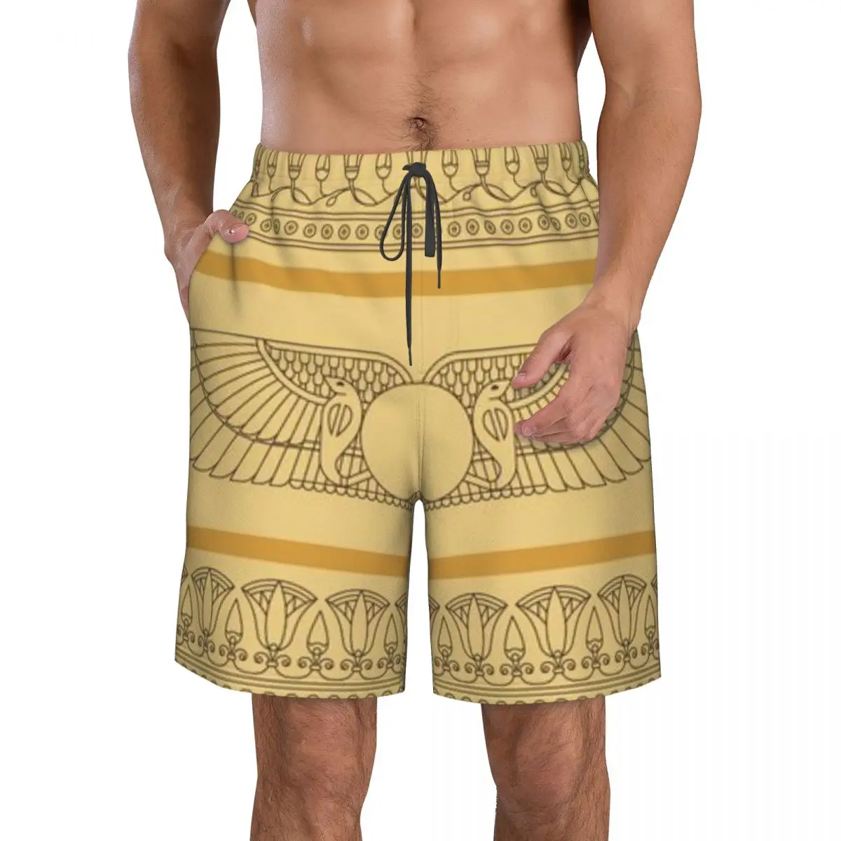 Mens Swimwear Swim Short Trunk Egyptian Lotus Beach Board Shorts Swimming Surffing shorts