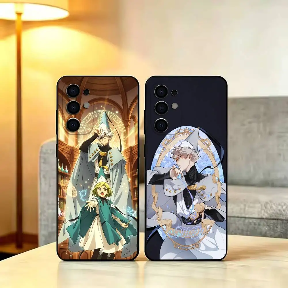 Funda de silicona negra con diseño de sombrero de bruja para Samsung S25, S24, S23, S22, S30, S21, S10, S9, Ultra, Plus, Lite, FE, 4G, 5G