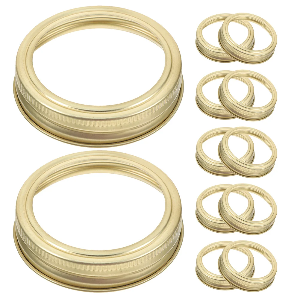 

24Pcs Gold Mason Jar Lids 70Mm Tinplate Split-Type Canning Rings Reusable Sealing Bands for Milk Tea Coffee Jars Canning