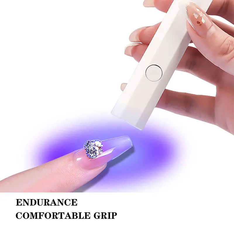 3W UV LED Nail Lamp Portable Salon Quick Dry USB Nail Dryer Machine For Curing All Nail Gel Rechargeable Home Phototherapy Tools