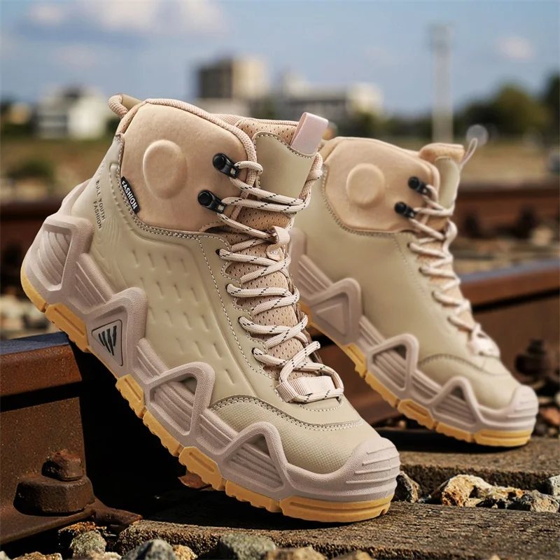 

2025 Autumn New Mens Casual Shoes Outdoor Mesh Lightweight Breathable Running Footwear Fashion Comfortable Anti Slip Ankle Boots