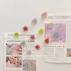 6pcs Fruit Candy Resin Magnetic Refrigerator Paste Creative Home Accessories Simulation Magnetic Paste Food Magnet Paste