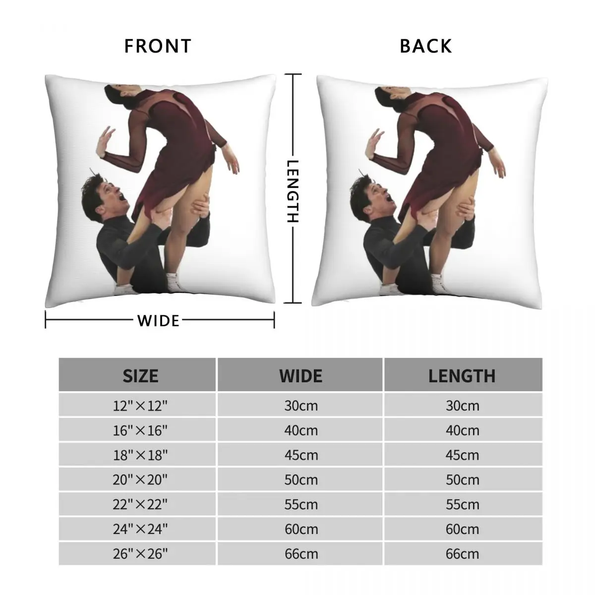 Tessa Virtue And Scott Moir Square Pillowcase Polyester Linen Velvet Printed Zip Decor Pillow Case Sofa Cushion Cover