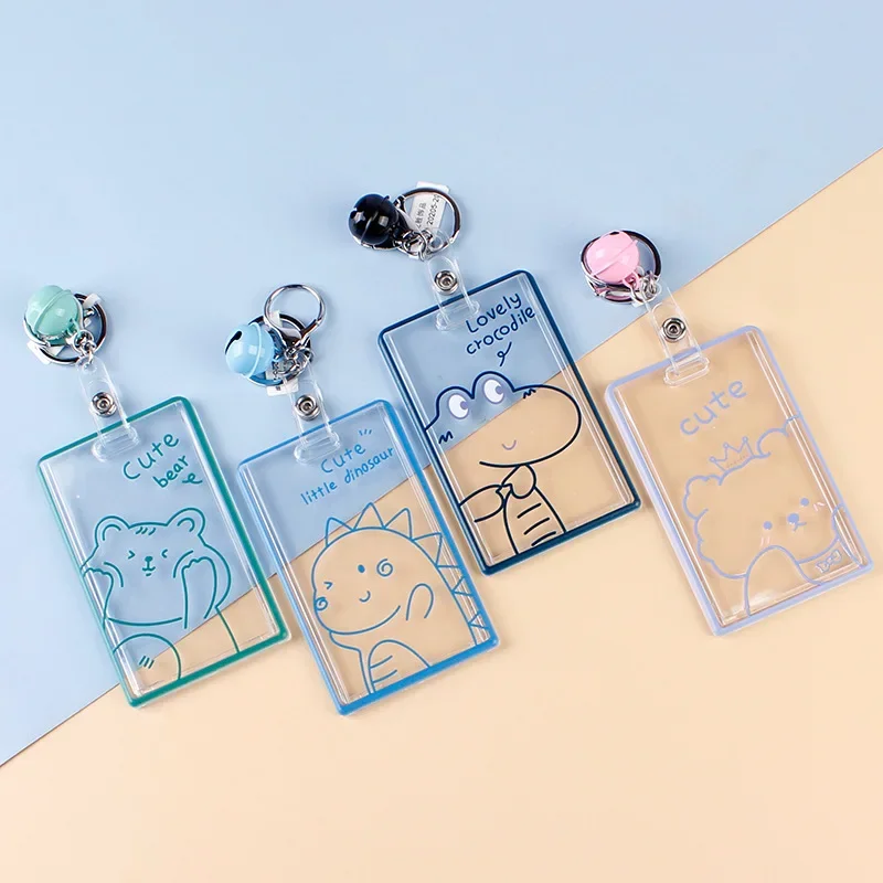 Imagem -02 - Transparente Badge Holder Keychain Titular do Cartão de Identificação da Escola Kpop Idol Card Protective Case Crachás