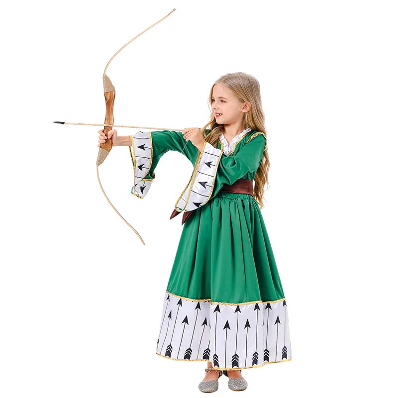 

Children Halloween Girls Princess Dress Sagittarius Princess Costume with Long Belt Masquerade Party Funny Role Playing Costume
