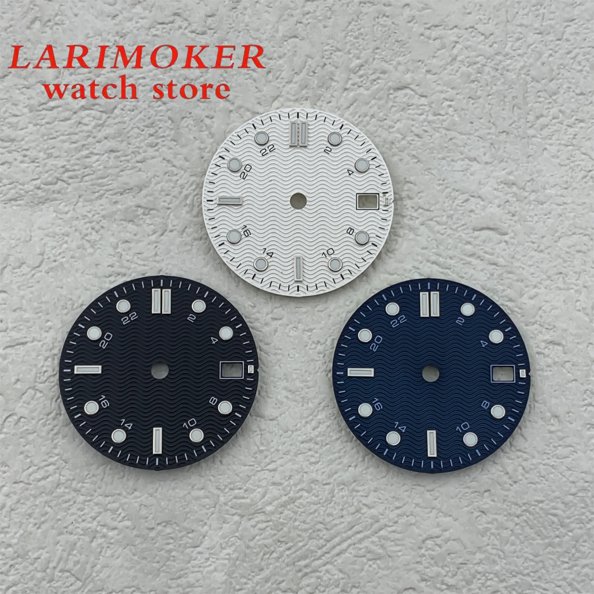 BLIGER 29mm Black blue-white dial C3 luminous fit NH34 sterile dial watch modification accessories