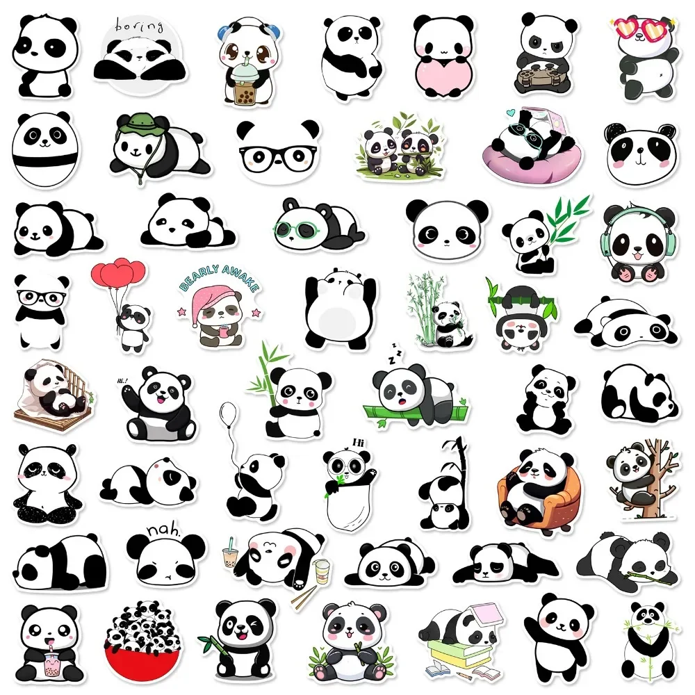 10/25/50 قطعة لطيف الباندا الكرتون ملصقات DIY بها بنفسك السفر الأمتعة دفتر الغيتار المحمول الهاتف القرطاسية زجاجة ماء