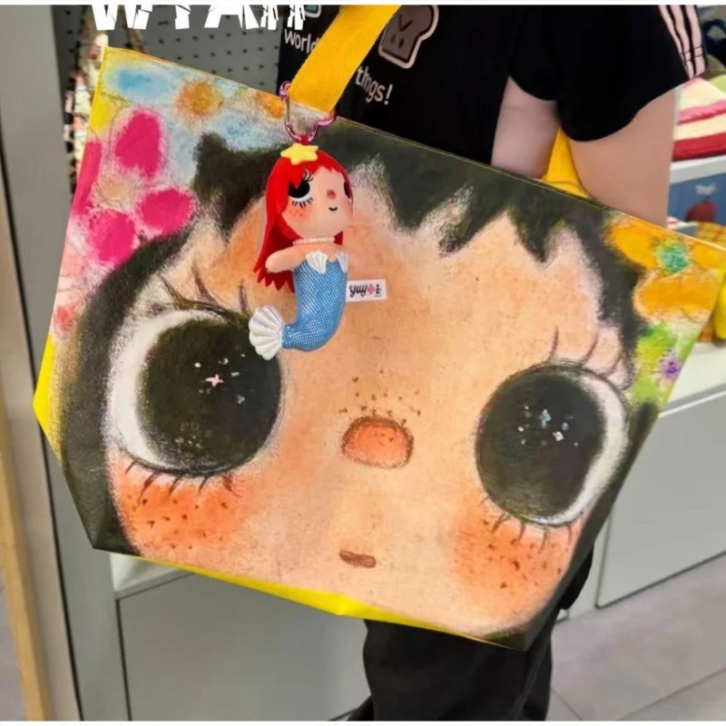 Star Eyes Cartoon Girl Print Umhängetasche, Damen-Einkaufstasche aus PVC mit großem Fassungsvermögen, leichte Einkaufstasche, Einkaufstasche für den Arbeitsweg – Detail 20