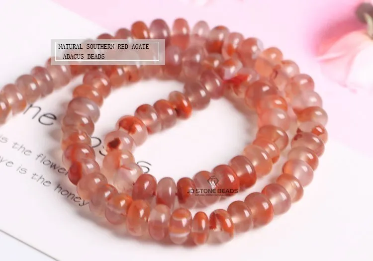 8x5mm Naturstein Gelbes Tigerauge Rosa Quarz Flache Abakusperle Lose Zwischenperle für Schmuckherstellung DIY Halskette Armband – Detail 2