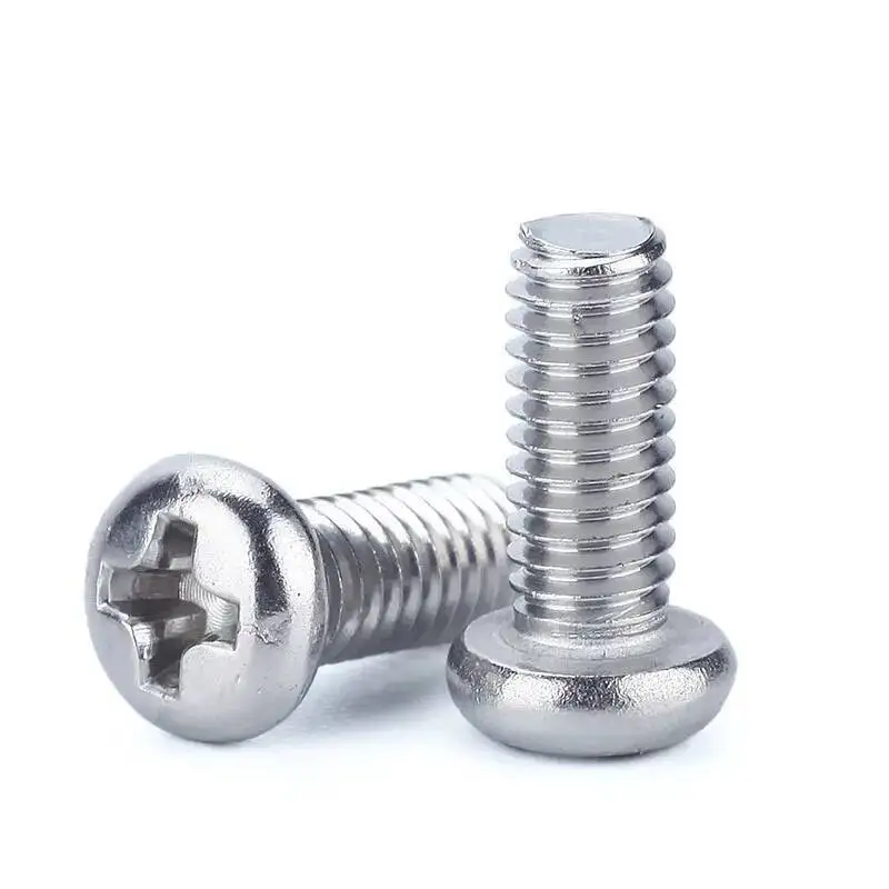 100pcs PM1.2/1.4/1.6/2/3 M2 M3 ISO7045 Din7985 GB818 Nickel Plated Cross Recessed Round Pan Head Pm Screws Phillips Screws