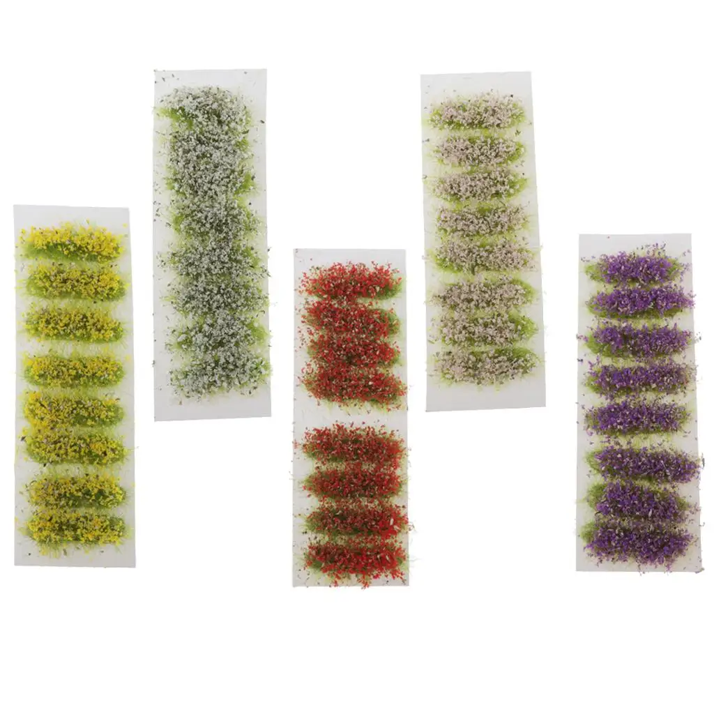 Wild Flowers Studio Grass Tufts Self Adhesive Miniature Scenery Model Pack for Creative Diorama Scenes