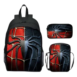 Mochila escolar Spider de 16 pulgadas para niños, bolsa de regalo para la vuelta a la escuela, favorita para niños con dos bolsas pequeñas