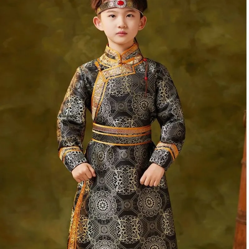

Boys' Long Sleeve Performance Costume Children's Ethnic Style Traditional Costume Dance Costume Travel Photography Props LI695