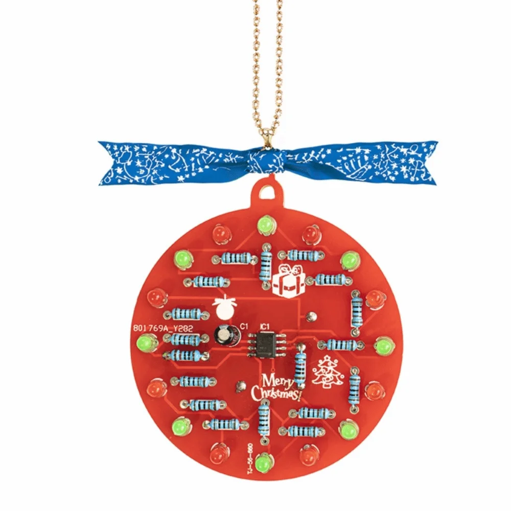 Practical NE555 LED Christmas Tree DC 3V Red And Green LED Flashing Light Pendant PCB Circuit DIY Welding Kit For Novice