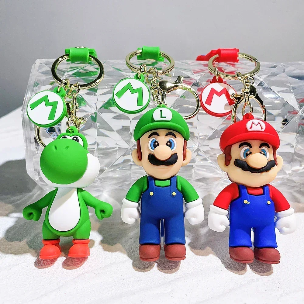 Gra Super Mario Bros brelok figurka Anime ropucha Yoshi dekoracja samochodu plecak wisiorek akcesoria dziecięce męskie prezenty na Halloween