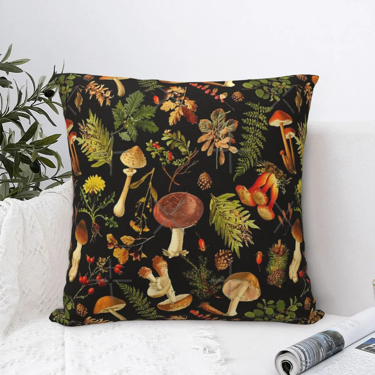 Thanksgiving Mushrooms Harvest Pillow Case Pillow Cover Soft Cushions Throw Pillows Decorative Living Room