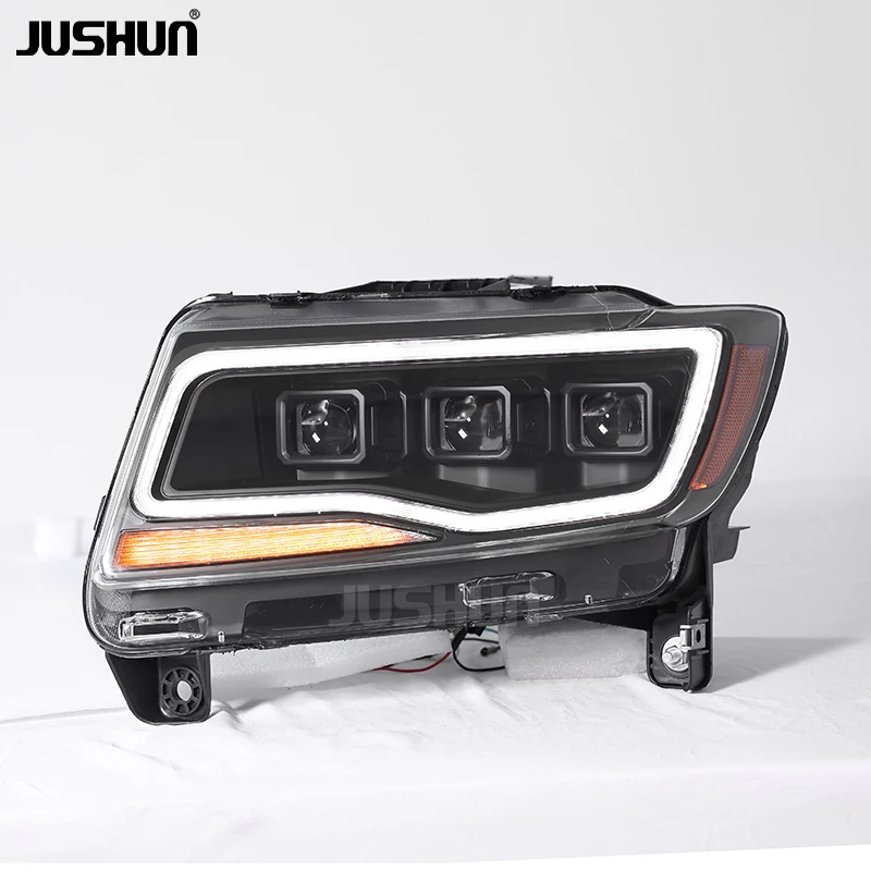 Lens LED Headlight Assembly Fit Jeep Compass 2011-2016 With Sequential LED Turn Signal DRL E-Mark Certified Auto Head Lamps