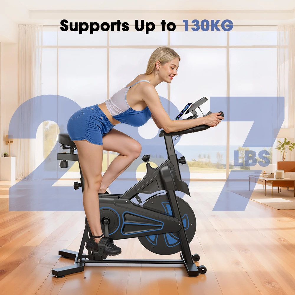 Formill QK116C Indoor-Fahrrad mit Magnetwiderstand, 12KG Schwungrad, 287lbs, 100-Stufen-Widerstand, LCD-Display, Leiser Riemenantrieb, Heim-Cardio – Detail 2