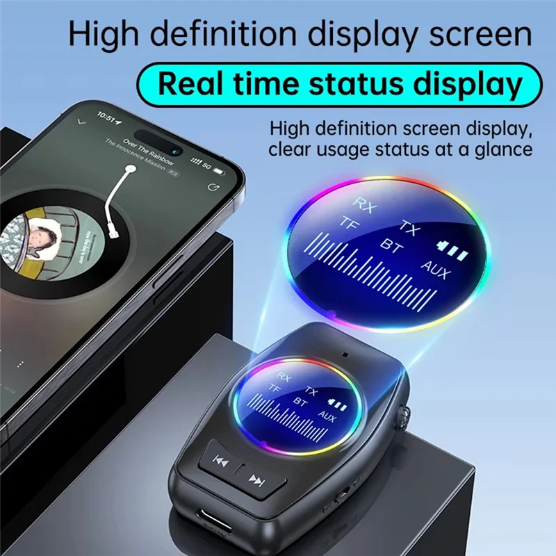 A24U Bluetooth オーディオレシーバートランスミッター 3.5 ミリメートル AUX TF カード再生アダプタステレオ音楽マイク付き車用