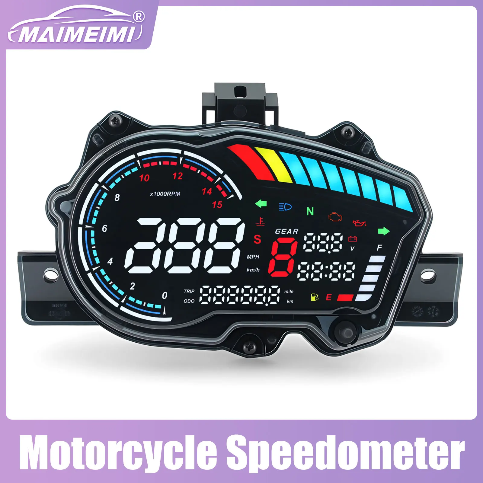 Motorcycle Speedometer RPM Tachometer Voltmeter Fuel Gauge Time Display Moto Gauge With Alarm Function For YAMAHA Y15 Y15ZR V1