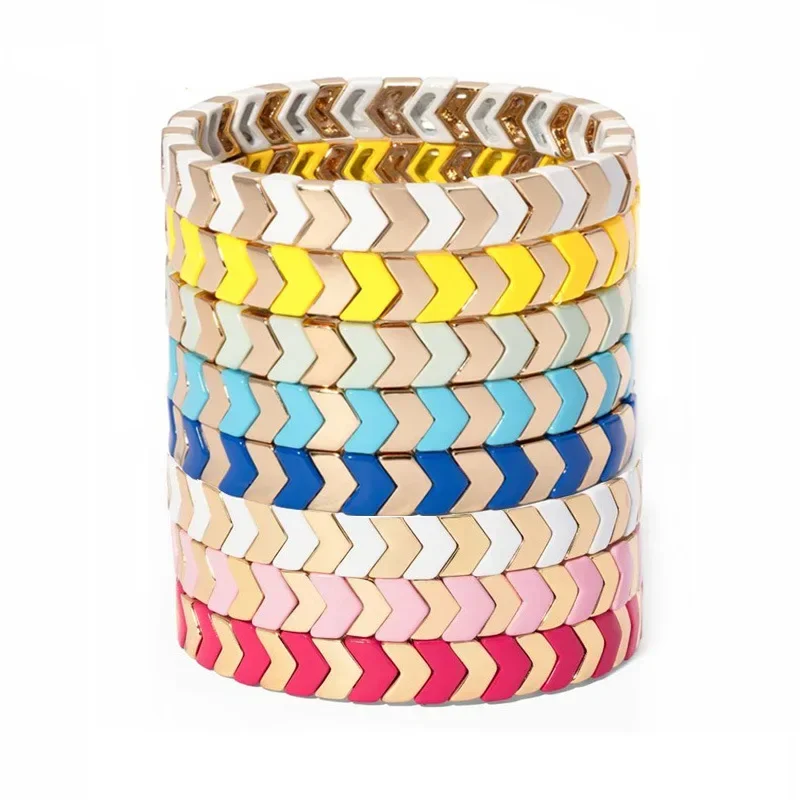 

Boho Style DIY Arrow Rainbow Enamel Mixed Color Fashion Color Preservation Women's Bracelet Handmade Beaded Yoga Charm Bracelet