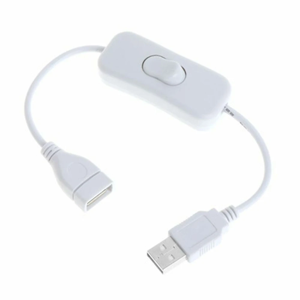 USB Cable Male to Female Switch ON OFF Cable Toggle LED Lamp Power 28cm Line Black Electronics Date Converting Adapter