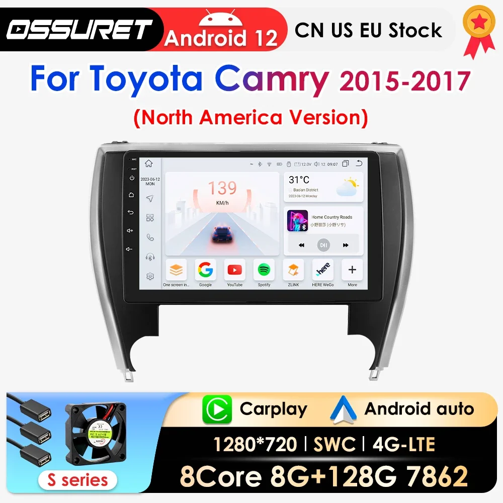 2Din AI Carplay Android Auto Car Radio For Toyota Camry 2015 - 2017 Car Intelligent Systems Audio Navi GPS Autoradio 7862 NO DVD