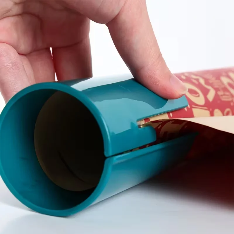 قاطعة تغليف الهدايا اليدوية شديدة التحمل: لا حاجة إلى بطارية، قم بتقطيع ورق التغليف والفيلم البلاستيكي للمنزل أو المكتب