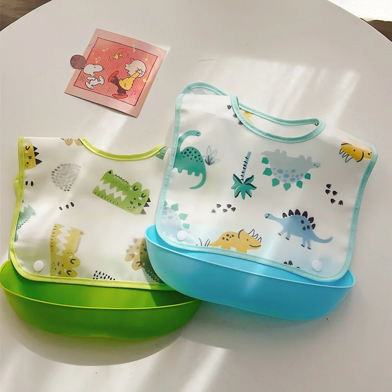 Silicone Baby Bibs Cartoon 3D Waterproof Drool Feeding Bib for Kids Toddlers Easy Clean Mealtime Essentials Mother Infant