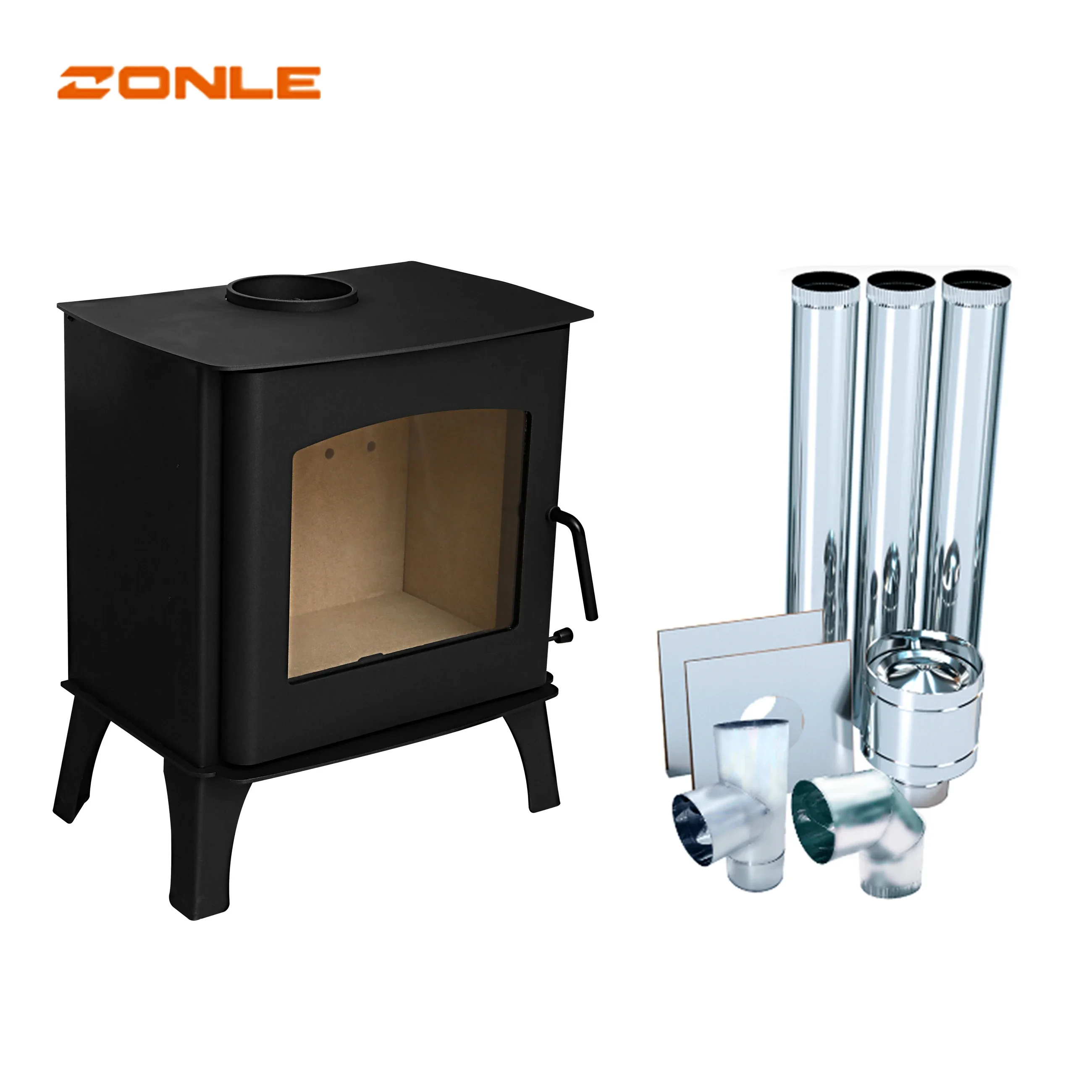 

R0701A High Quality black steel wood burning stove room heating freestanding real fire wood stove indoor