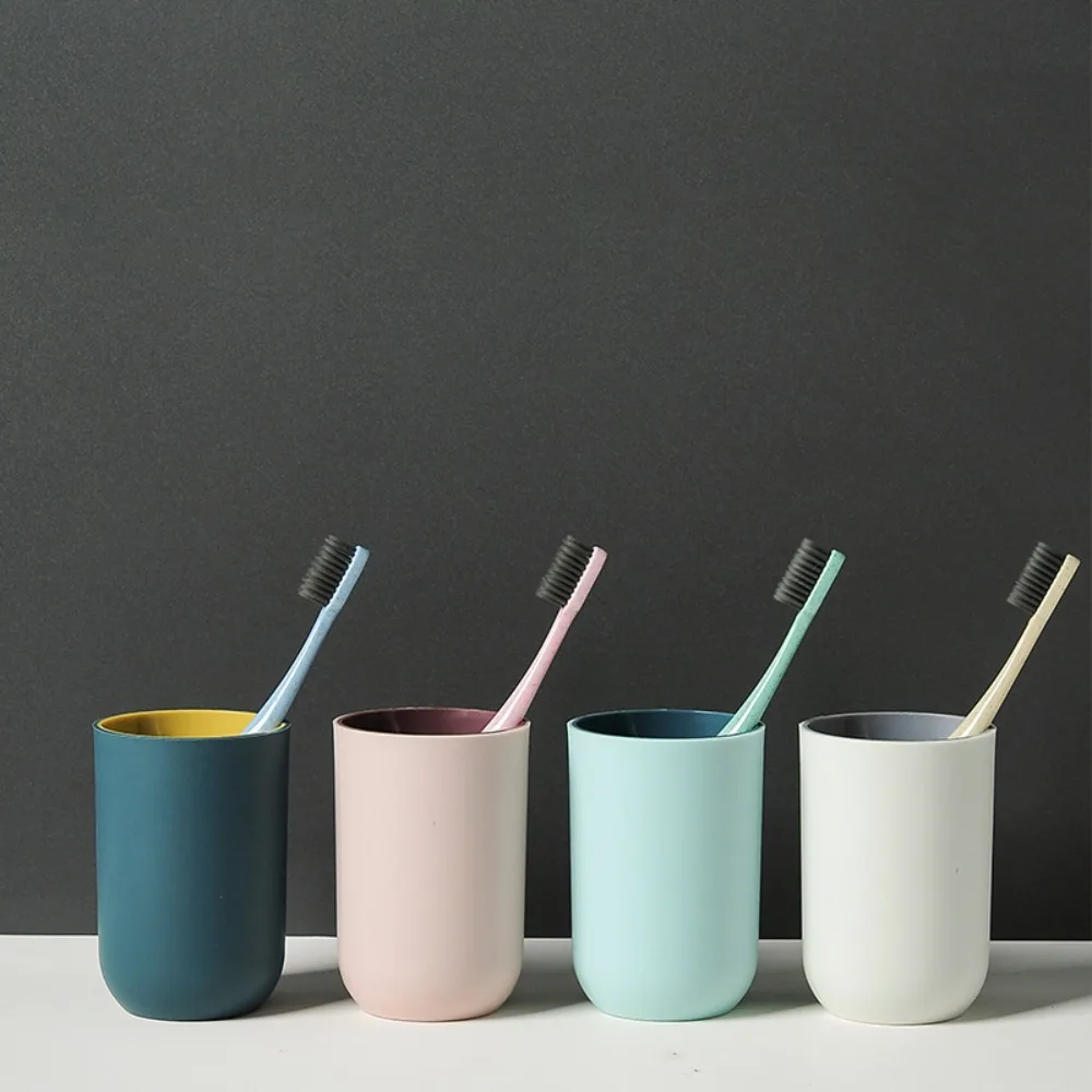 

Couple Dual Color Mouthwash Cup Student Dormitory Household Plastic Teeth Cups Bathroom Dual Color Toothbrush Cups Living Room