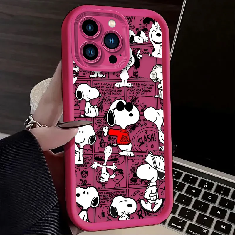 Cute Snoopy Vintage Comic Style Soft Phone Case for IPhone 17 Air 16 16E 15 14 13 12 11 Pro Max X XS X S Max XR SE 2020 SE4 7 8 view 4