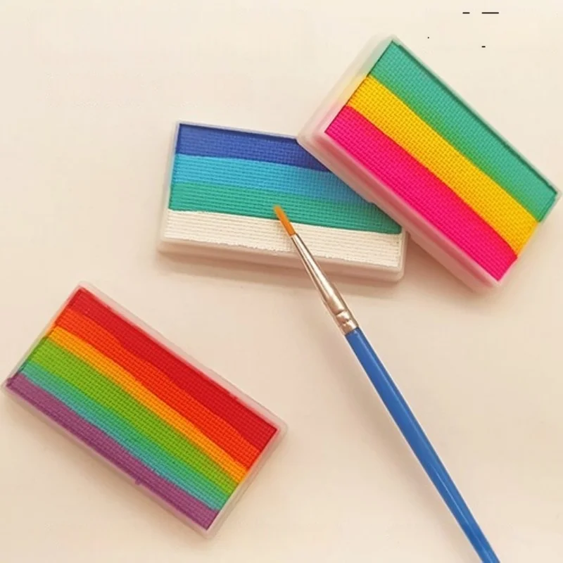 Cross border children's painting pigments, face colors, stage makeup rainbow strips, water-based face wash pigments, water-