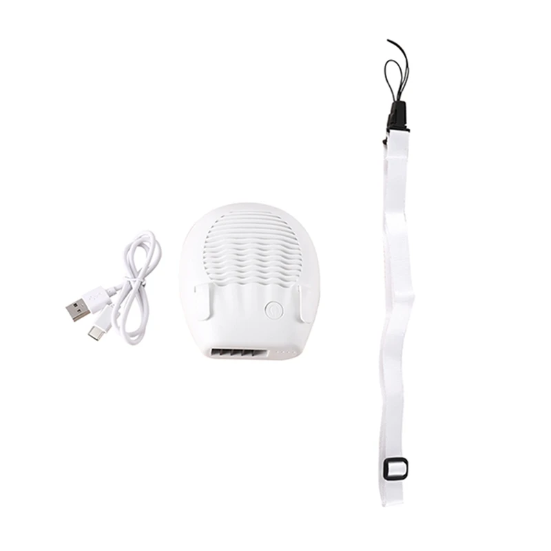 Power Bank Personal Handheld Air Conditioner Electric Fan Waist Fan 6500Mah Rechargeable Hanging Waist Fan Wearable White