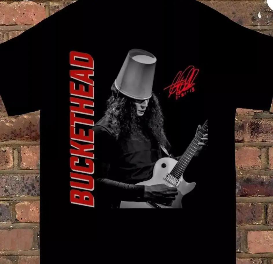 Черная футболка унисекс с коротким рукавом и принтом Buckethead, все размеры