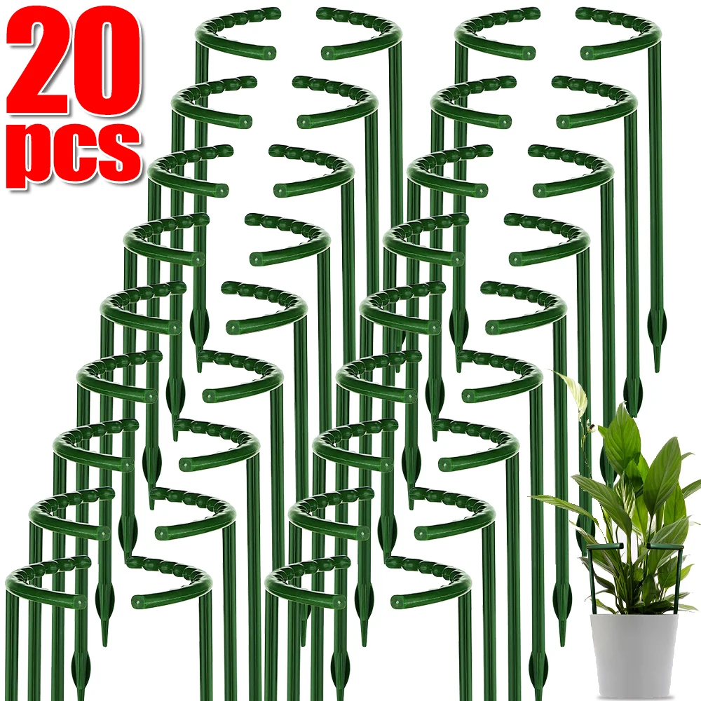 20/8/2Pcs Plastic Plant Support Pile Frame Greenhouse Arrangement Semicircle Fixed Rod Indoor Flower Plant Vine Climbing Bracket