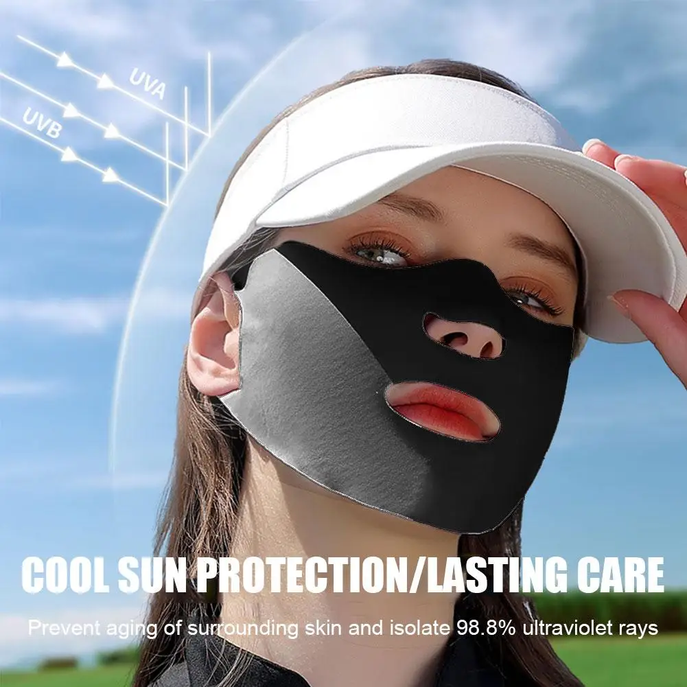 Breathable Exposed Mouth Nose Golf Mask Anti-uv UPF50+ Traceless Silk Ice Mask Summer Sports Sunscreen Mask Outdoor Face Y5P2