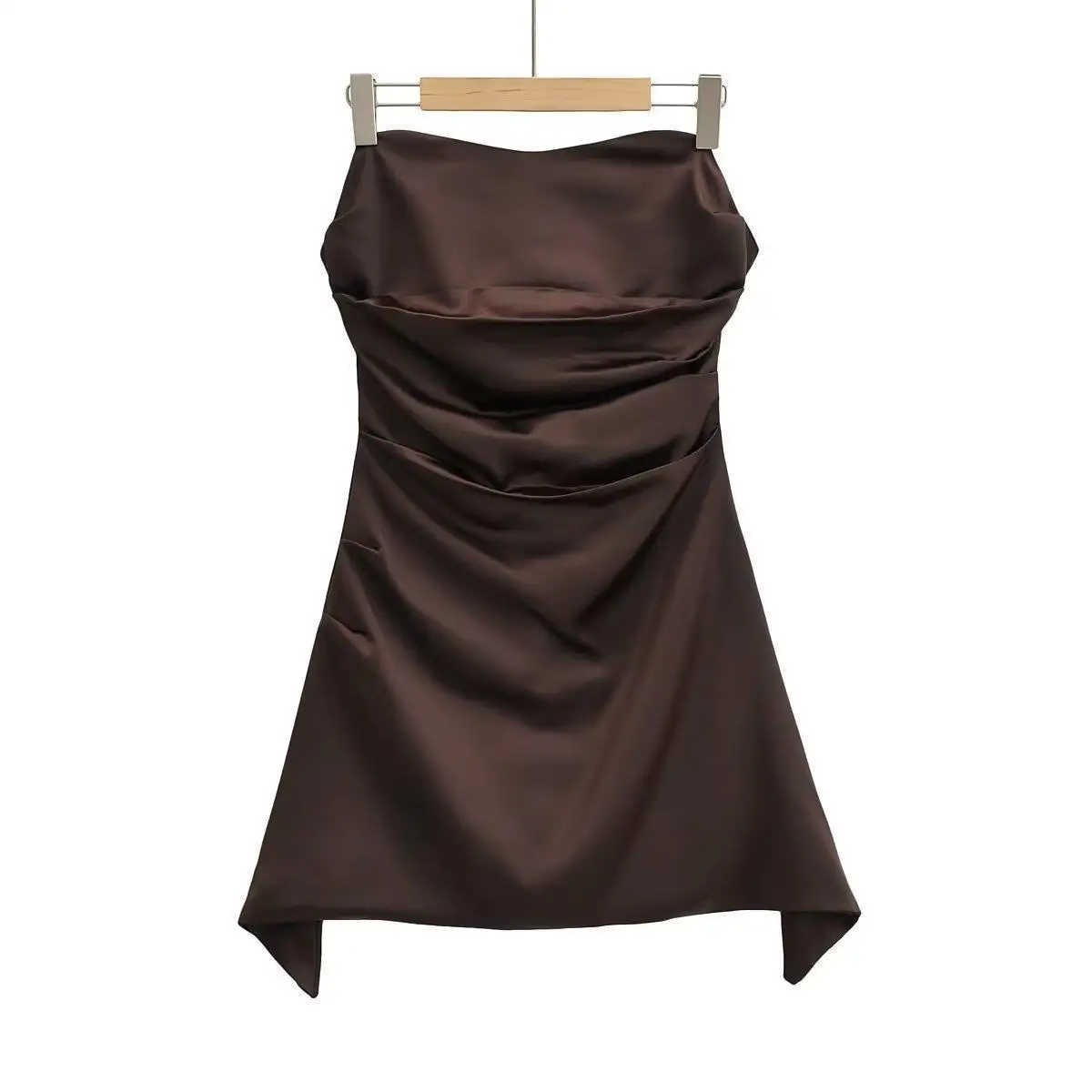 Sommer Hochzeit Gast Kleid Frauen 2025, Mini Liebsten Satin Kleid Sexy Bodycon Geburtstag Party Kleider Weibliche Vestidos