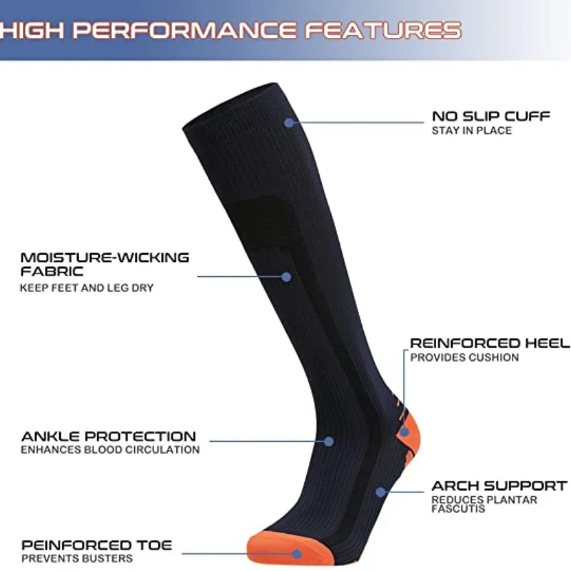 Unisex Compression Socks 30 Mmhg Sport Socks Soccer Football Socks Arrow Pattern Thigh Tube Socks Outdoor Running Fitness Socks