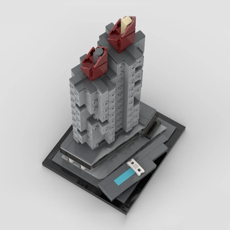 

569PCS Twin Tower Skyscraper Model MOC Building Bricks City Street View Modular Technology Gifts Holiday Assemble Children Toys