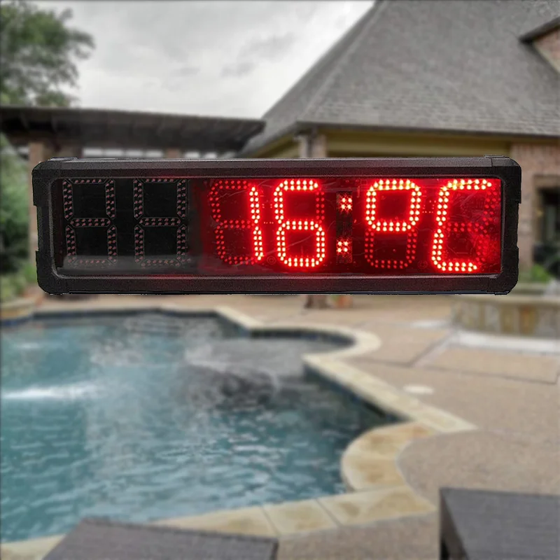 

2023 New Waterpoof Outdoor Use IP65 Remote Controlled Clock Mute Digital Big Screen Alarm Wall Clock