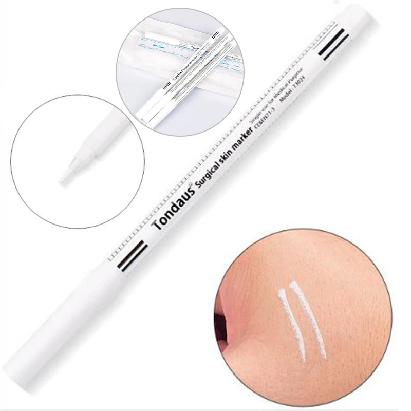 Not Easy To Rub Skin Marker Eyebrow Tattoo Skin Marker Pen Tool Accessories Tattoo Marker Pen With Measuring Ruler Microblade
