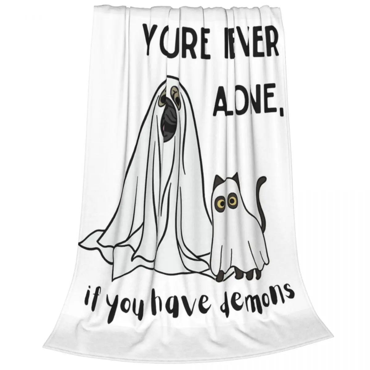 You're Never Alone Blankets Flannel Portable Sofa Throw Blankets For Couch Bedding Outdoor Throws Bedspread Quilt